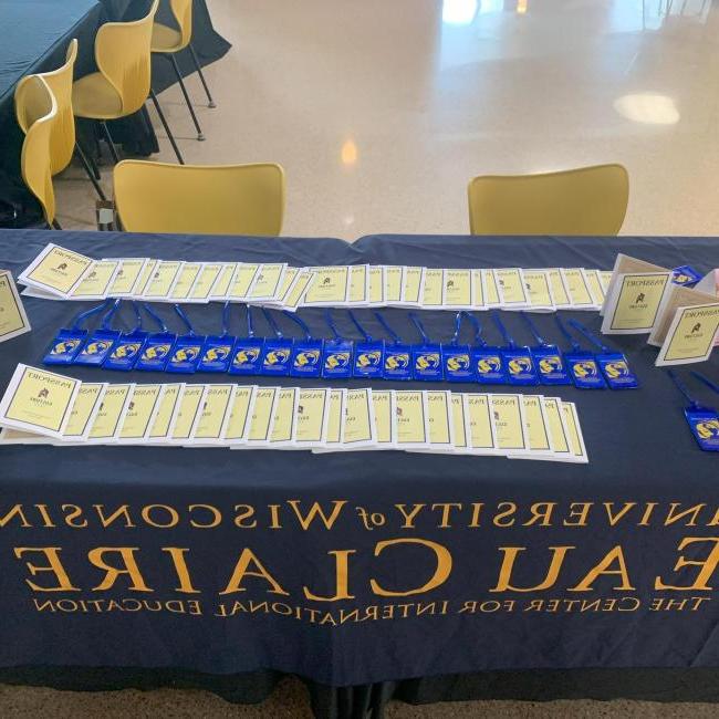 An overhead view of the check-in table at CultureFest.